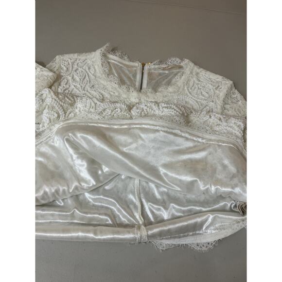 Romance Cottagecore Prairie Lace 3D Embroidery Floral Top L Regency Fairy Dainty - Picture 11 of 16